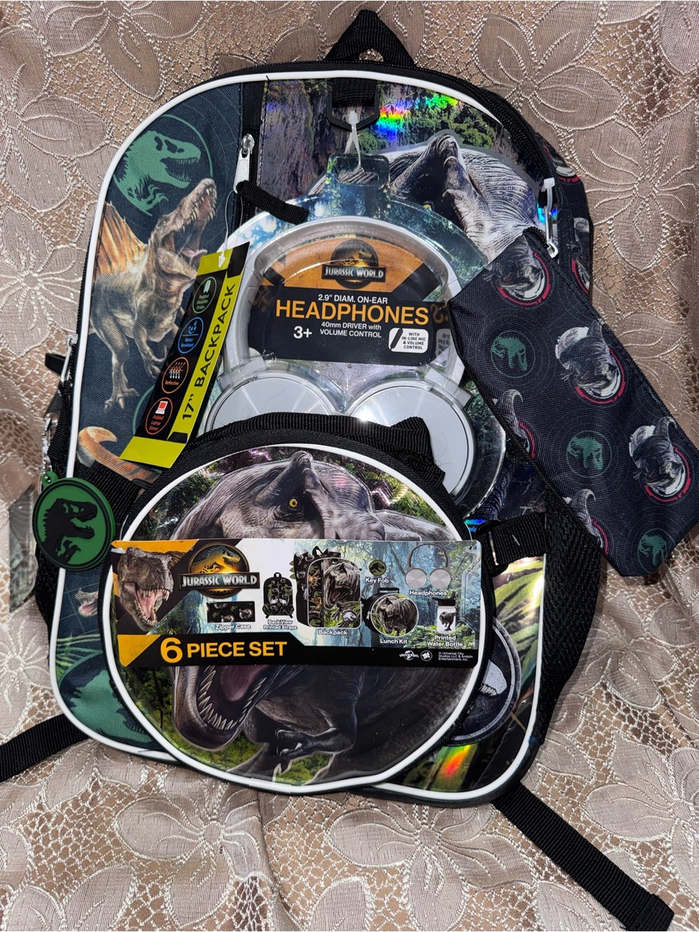 Brand New Jurassic World Backpack 6pc Set